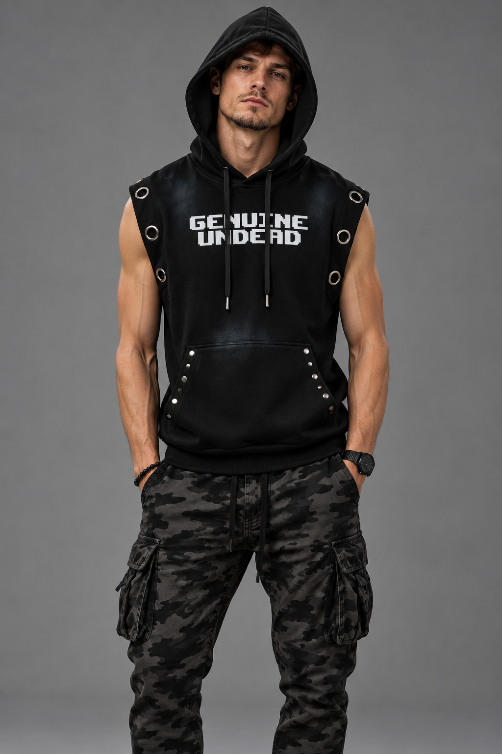 GRAVEBORN Sleeveless Hoodie