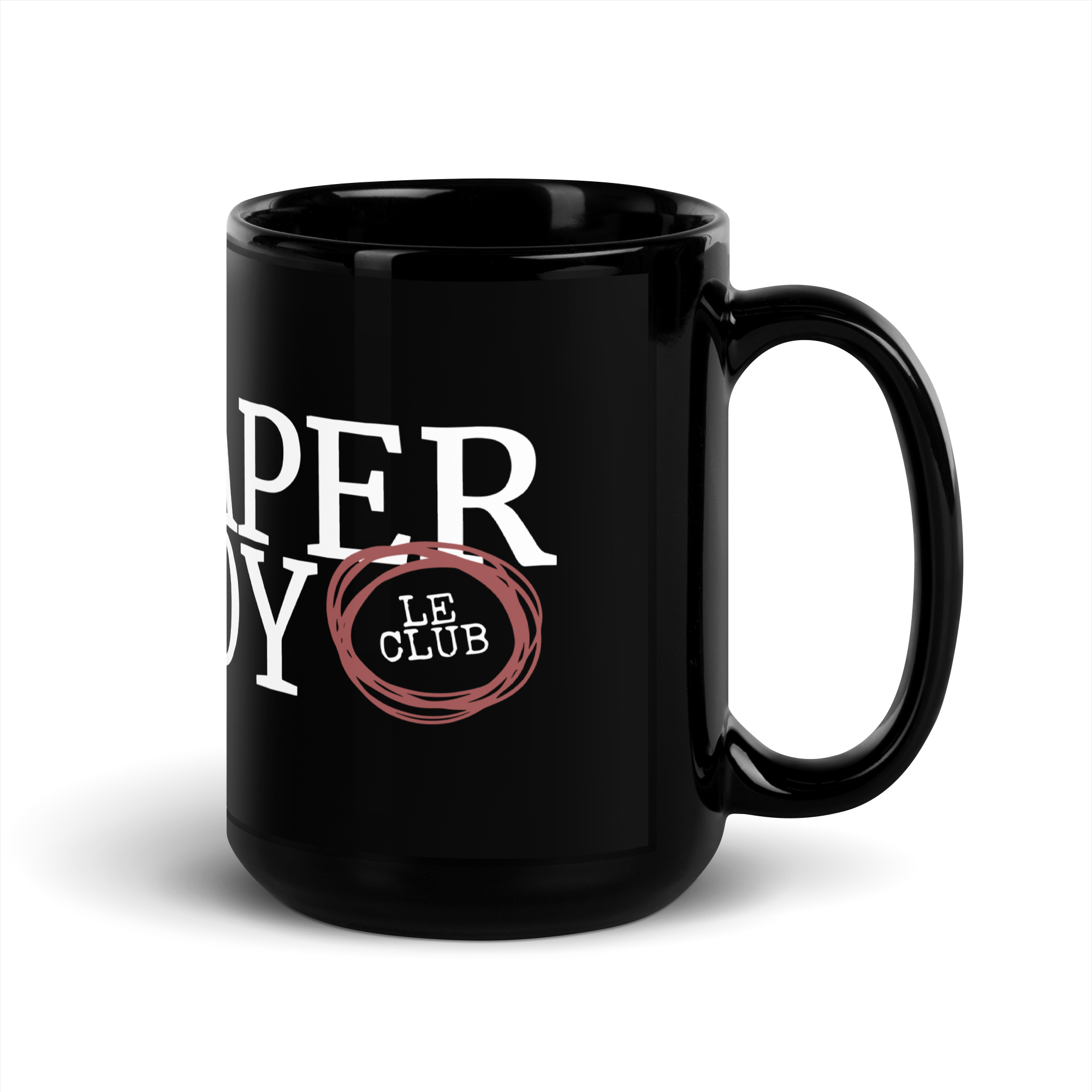 Paperboy Le Club Black Glossy Mug